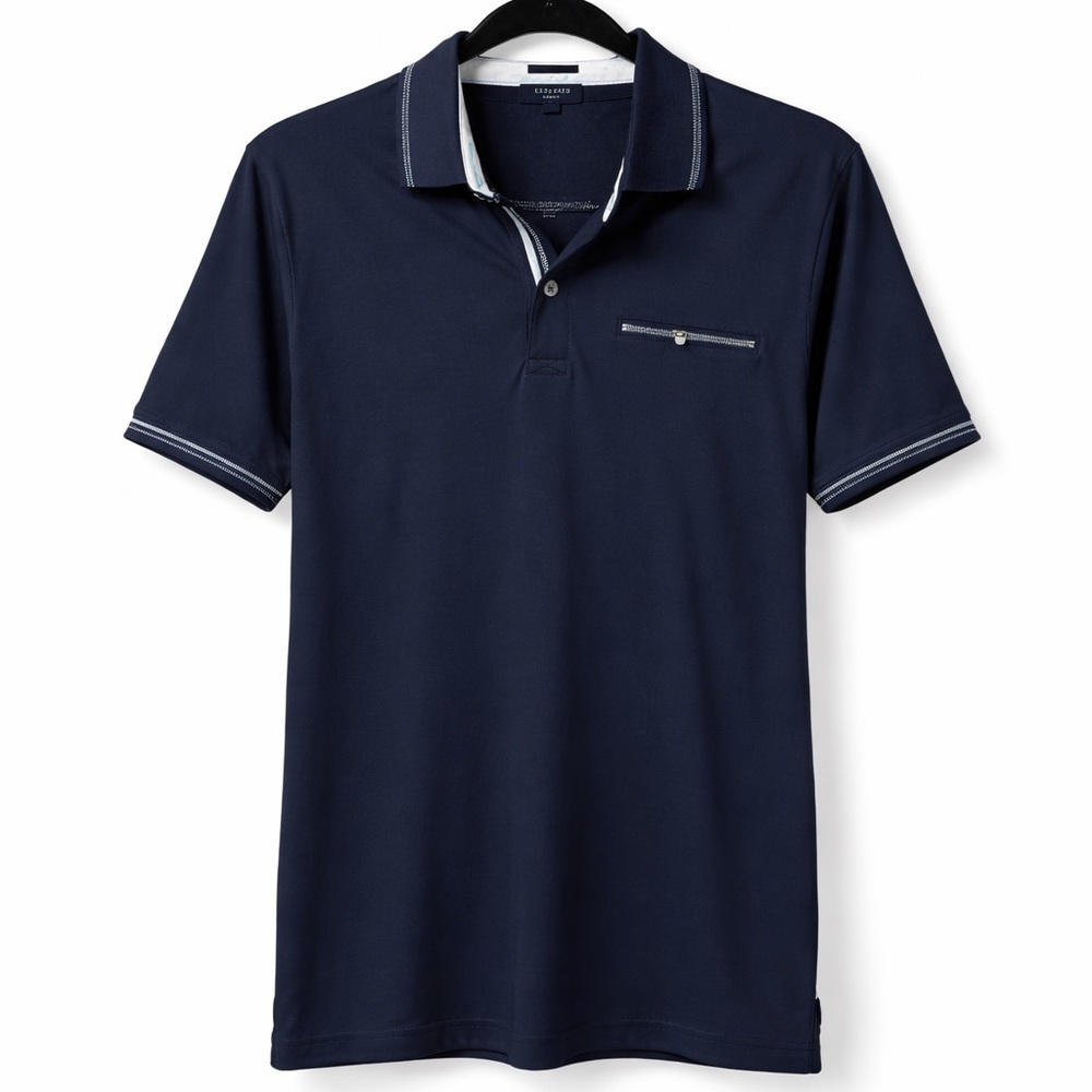 Ted Baker Dark Blue Polo with White Accents size M